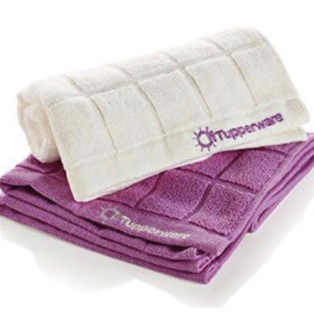 4 NEW Tupperware microfiber towel and cloth collection Radiant Orchid Sugar New
